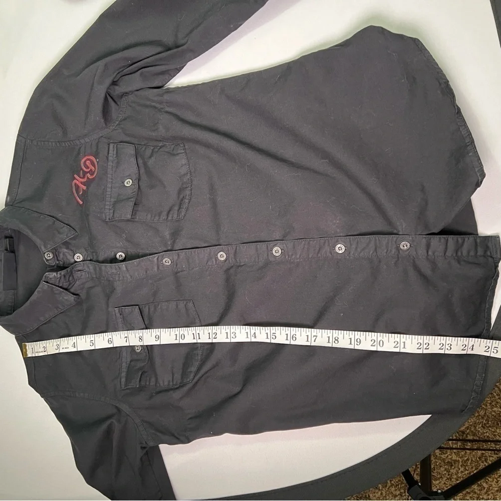 Women's Silver Wing Script Font Solid Twill Shirt Harley Davidson - Picture 7 of 8